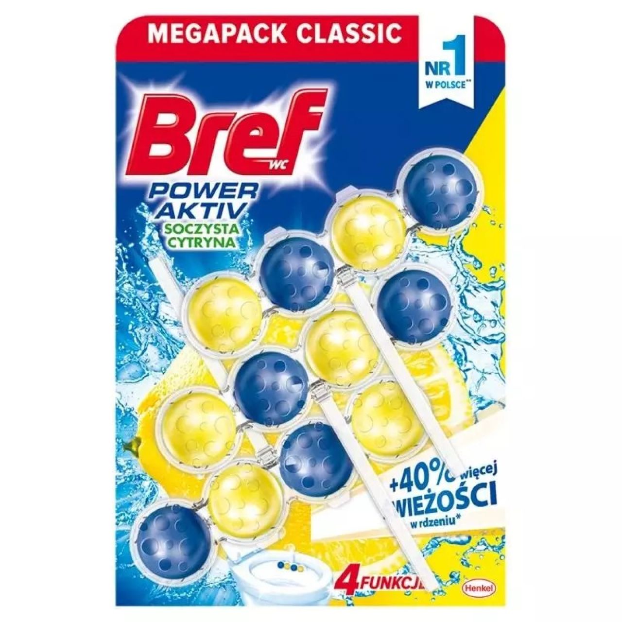 Zawieszka do WC Bref power active lemon 3x50G