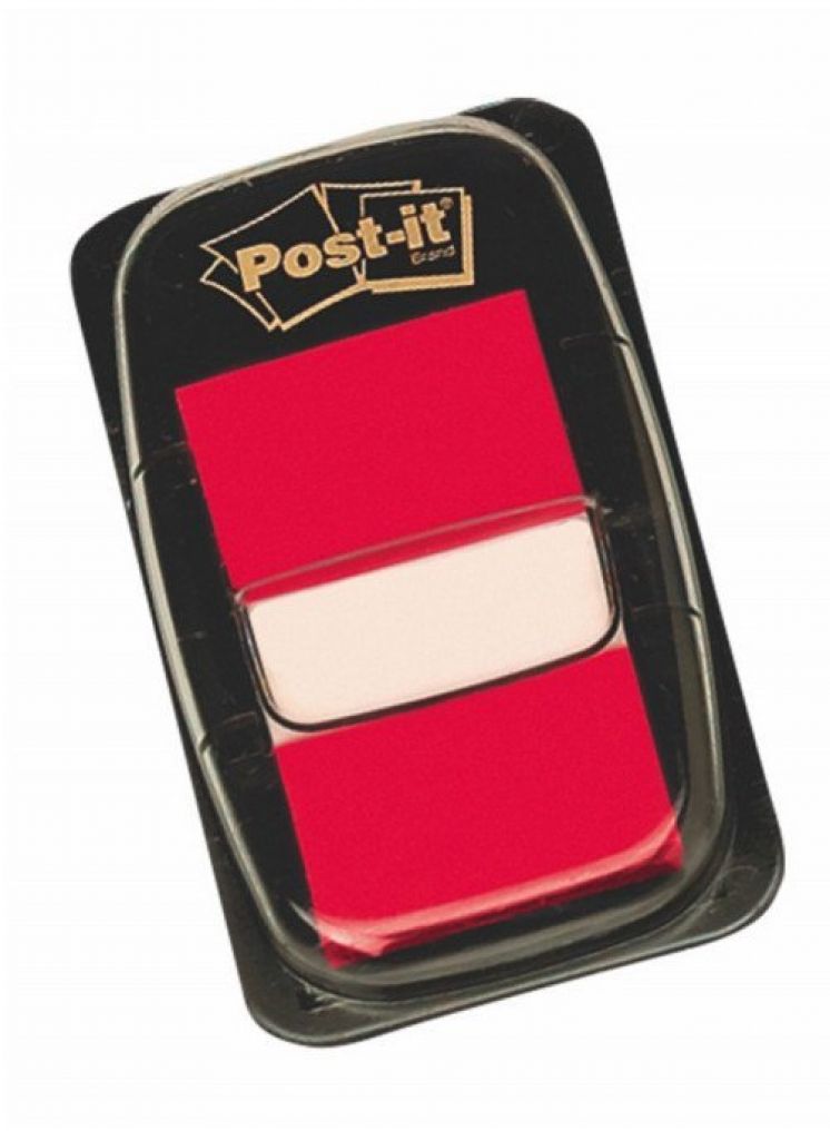 Zakładki indeksujące POST-IT&reg; PP, 25x43mm, 50 kart., czerwone