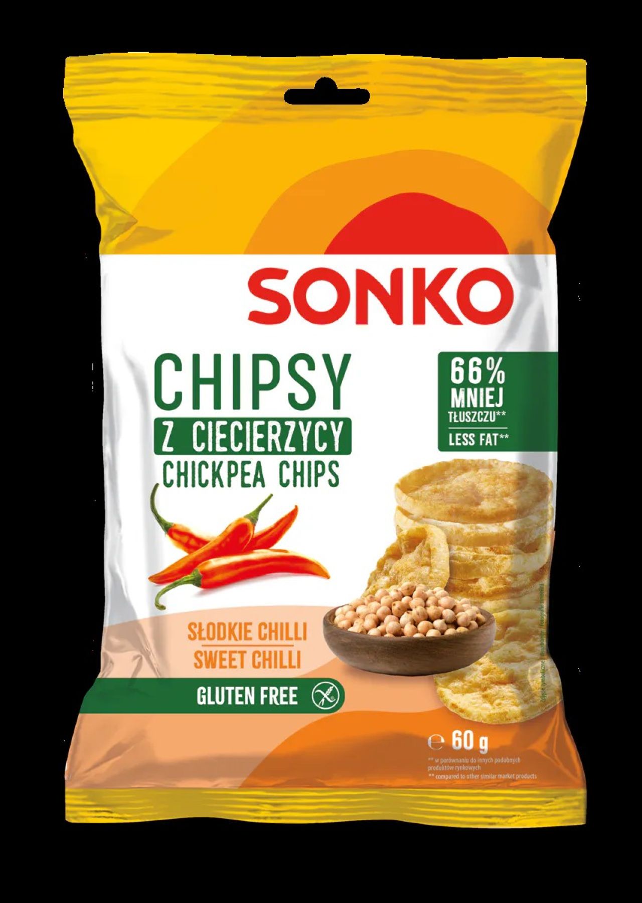 Chipsy z ciecierzycy o smaku słodkiego chili sonko 60g