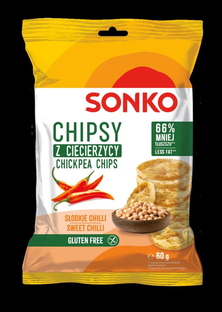 Chipsy z ciecierzycy o smaku słodkiego chili sonko 60g