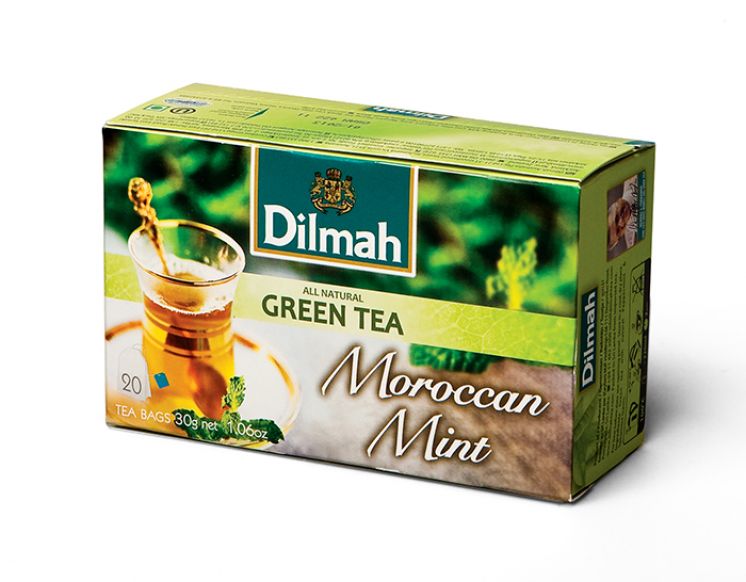Herbata DILMAH GREEN TEA zielona&amp;mięta 20t MOROCCAN