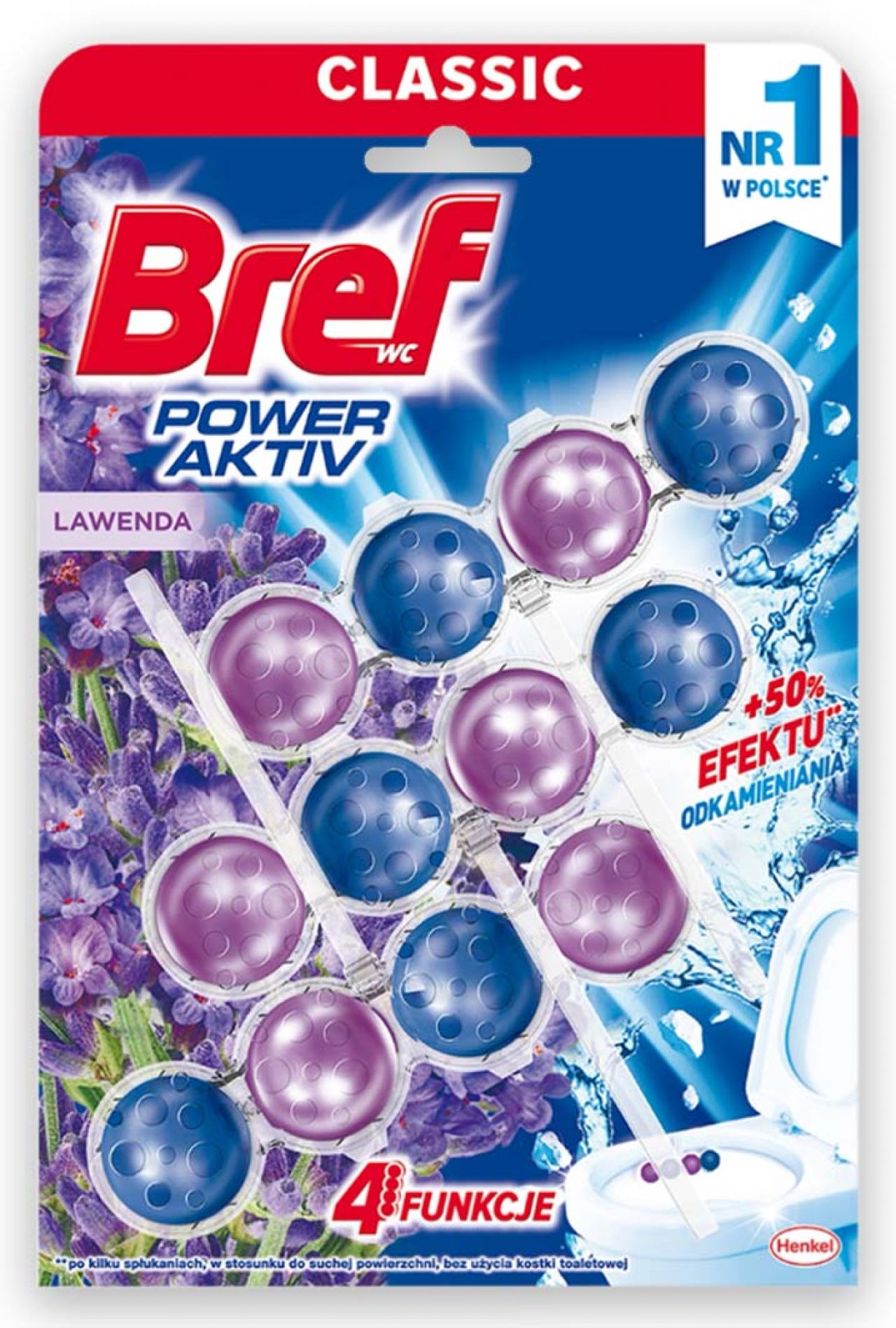 Zawieszka do WC Bref power active lawenda 3x50G