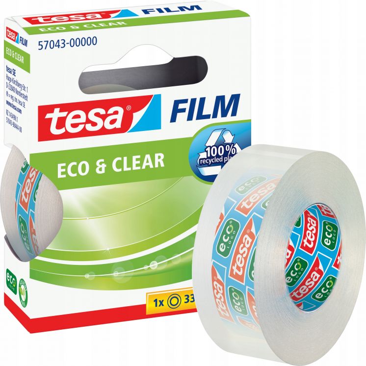 Taśma biurowa TESA ECO &amp; Clear 19mm x 33m przezroczysta