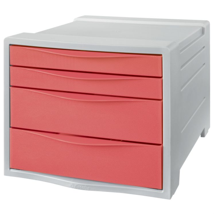 Pojemnik z szufladami Esselte Colour&#039;Breeze, koralowy