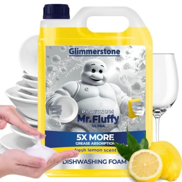 PŁYN DO MYCIA NACZYŃ W PIANCE MR.FLUFFY CYTRYNOWY ZAPAS 5L