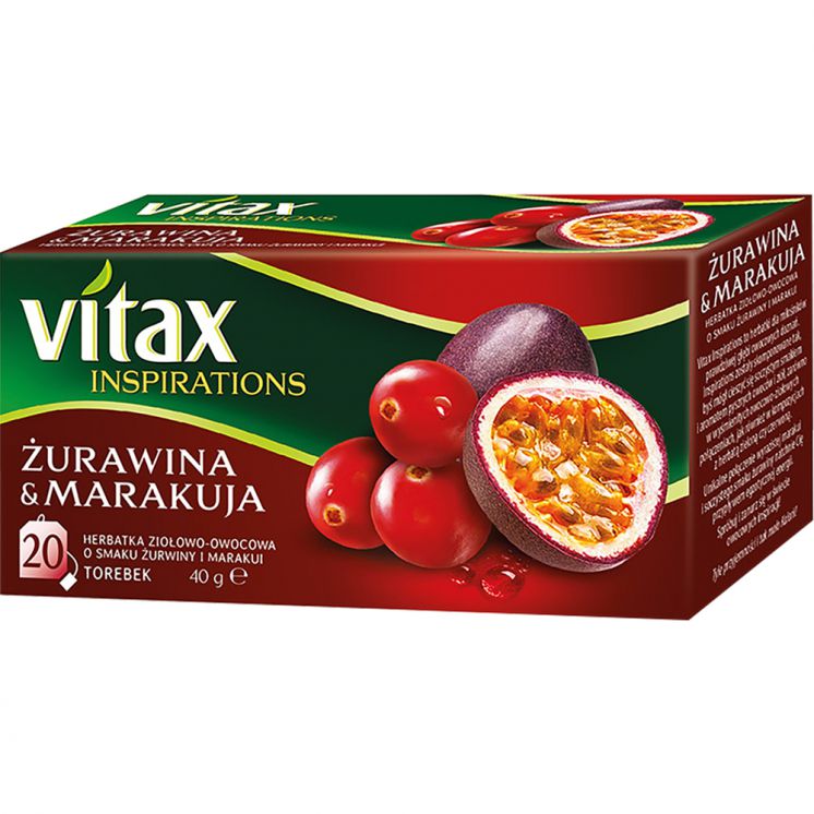 HERBATA VITAX INSPIRATIONS ŻURAWINA&amp;MARAKUJA 20TB