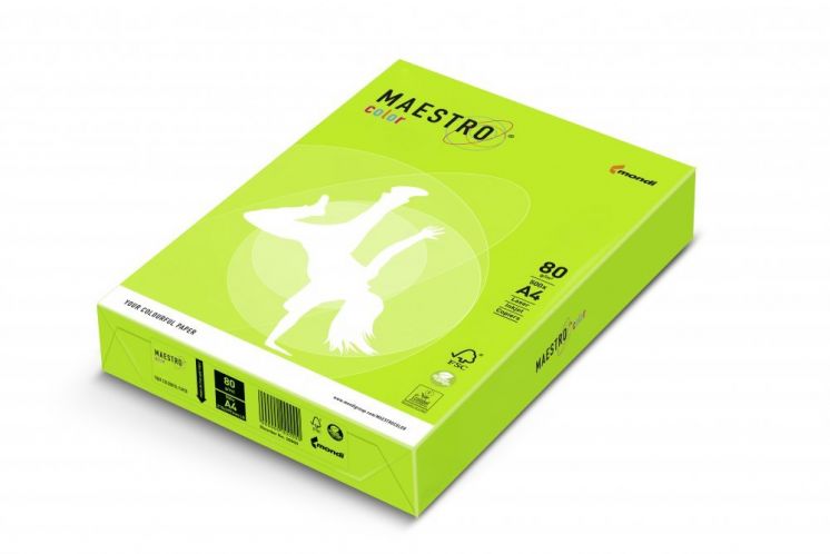 Papier kolorowy MAESTRO COLOR A4 80G Neonowy zielony