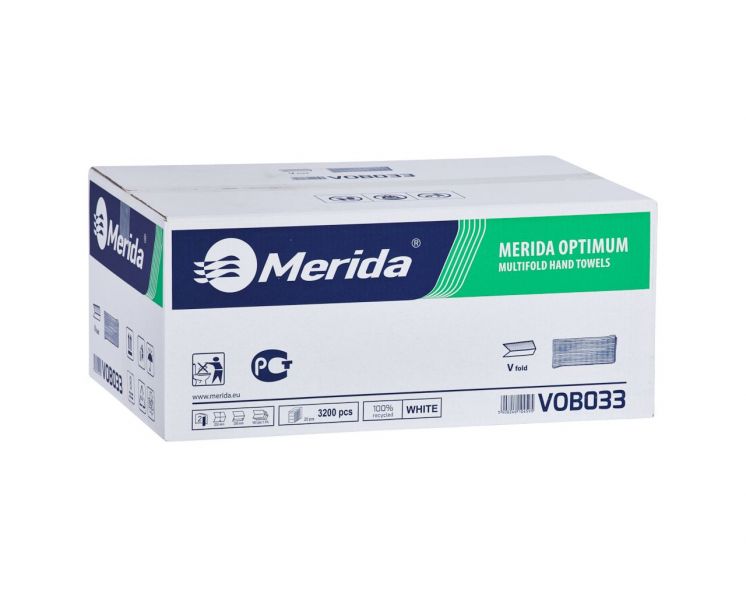 ręczniki papierowe zz MERIDA optimum białe dwuwarstwowe 3200 szt. VOB033