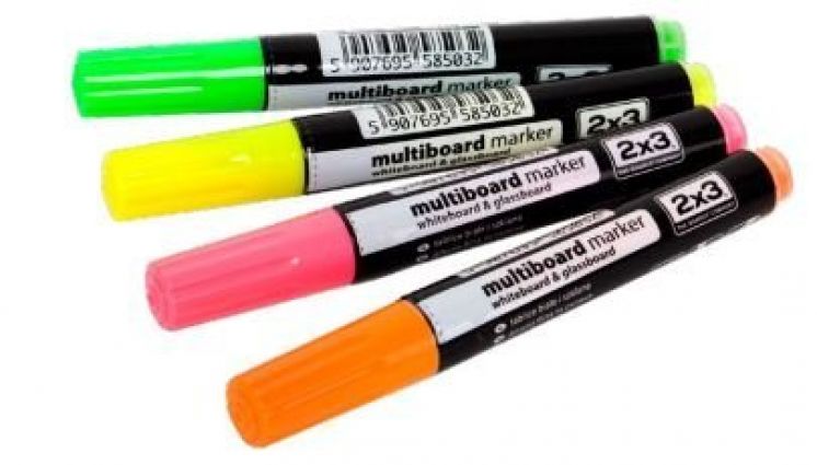 Marker do tablic 2x3 Multiboard zestaw 4 kolory fluorescencyjne