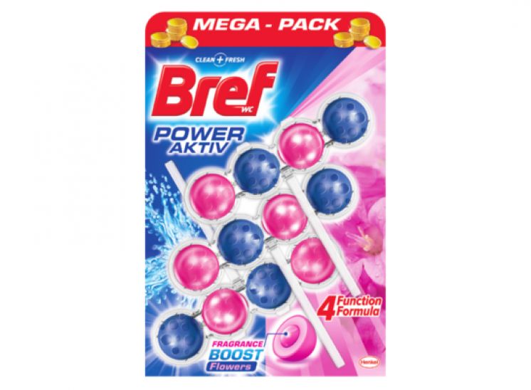 Zawieszka do WC BREF power active kwiatowa 3x50G