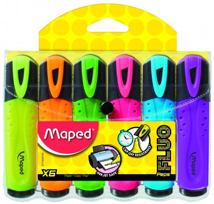 Zakreślacz maped Fluo peps zestaw 6 kolorów