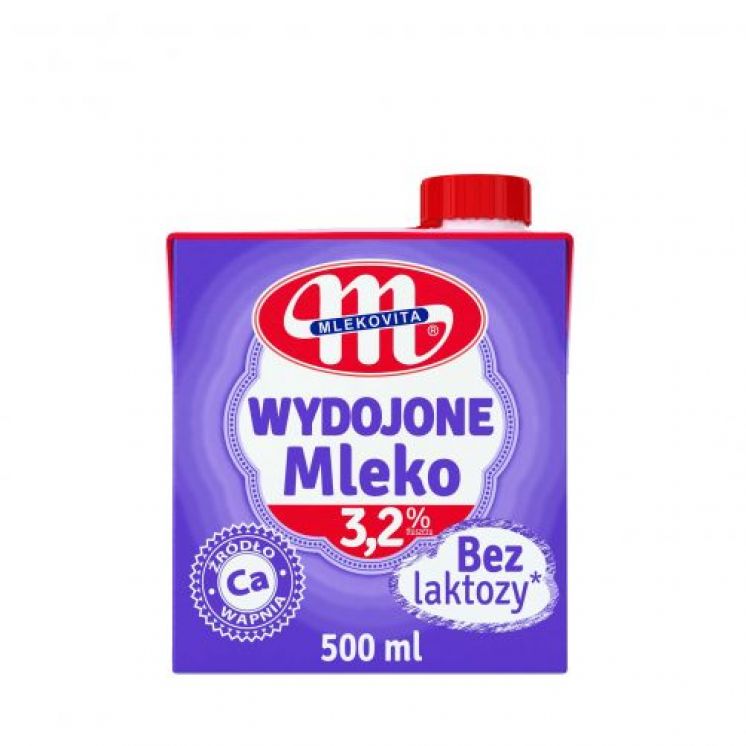MLEKO BEZ LAKTOZY MLEKOVITA WYDOJONE 3,2% 500ML