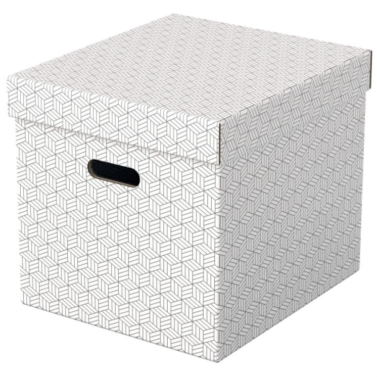 Pudełka domowe do przechowywania Esselte, w kształcie sześciana, 3 sztuki, białe