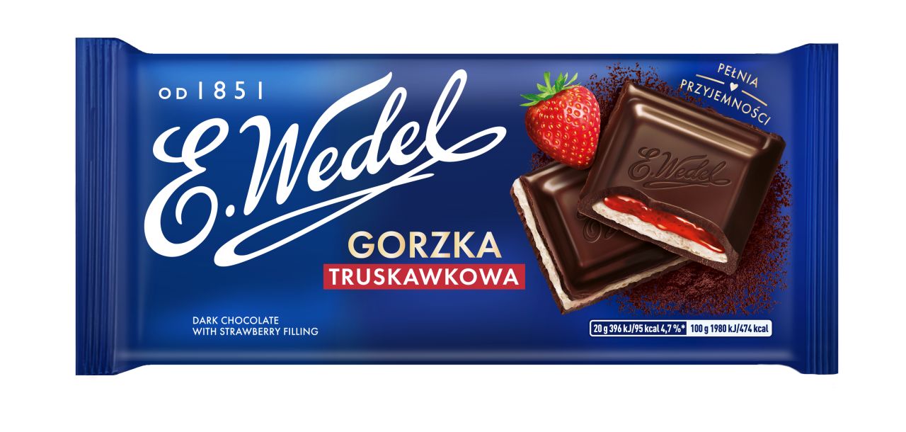 CZEKOLADA GORZKA TRUSKAWKA 100G WEDEL