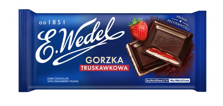 CZEKOLADA GORZKA TRUSKAWKA 100G WEDEL