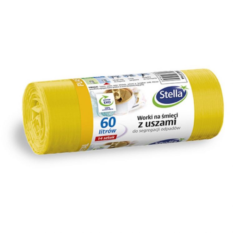 WORKI DO SEGREGACJI ODPAD&Oacute;W STELLA ż&oacute;łte plastik metal 60L A'14