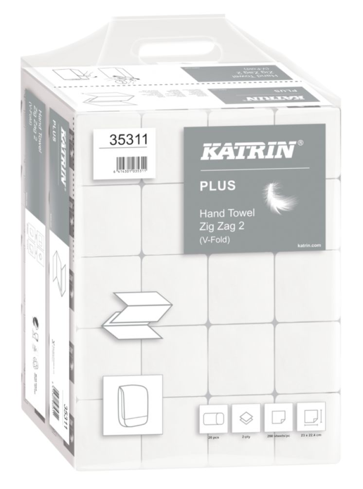 Ręcznik papierowy ZZ KATRIN PLUS biały Celuloza 2 warstwy 100645/35311 /4000/