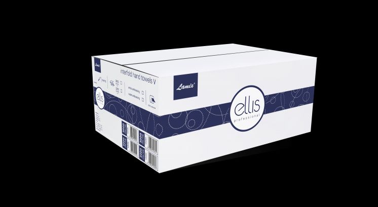 Ręcznik papierowy V-fold Ellis Professional 2 warstwy celuloza z fioletowym nadrukiem /3000/