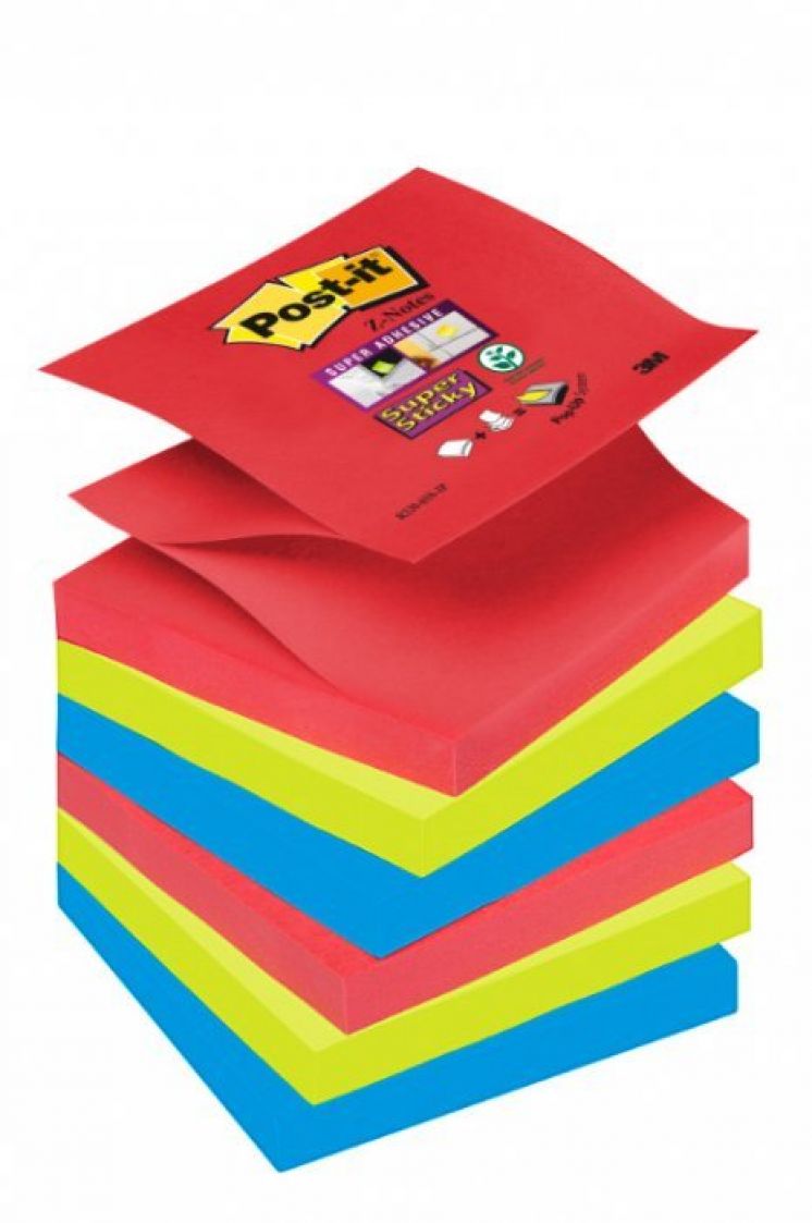 Bloczek samoprzylepny Post-it® Super sticky Z-Notes 76x76 bora bora 6x90 karteczek