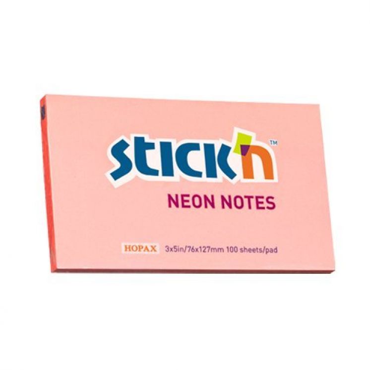 Notes Samoprzylepny 127mm x76mm  Różowy Neonowy (12) 21170 Stick&#039;n