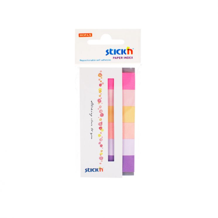Zakładki indeksujące Stick&#039;n papierowe 45x15 mm 6 kolorów neonowych SPRING 180 kartek