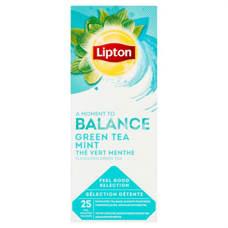 Herbata LIPTON CLASSIC BALANCE GREEN TEA MINT 25kopert