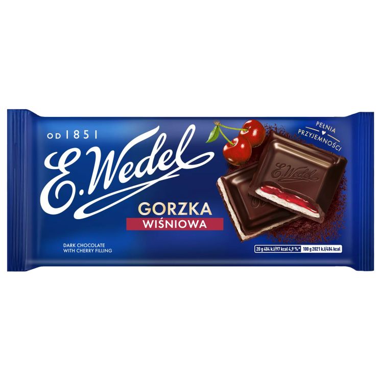 CZEKOLADA GORZKA WIŚNIA 100G WEDEL