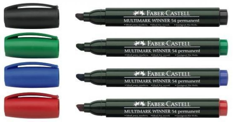 Marker permanentny Faber-Castell 54 czarny końcówka ścięta