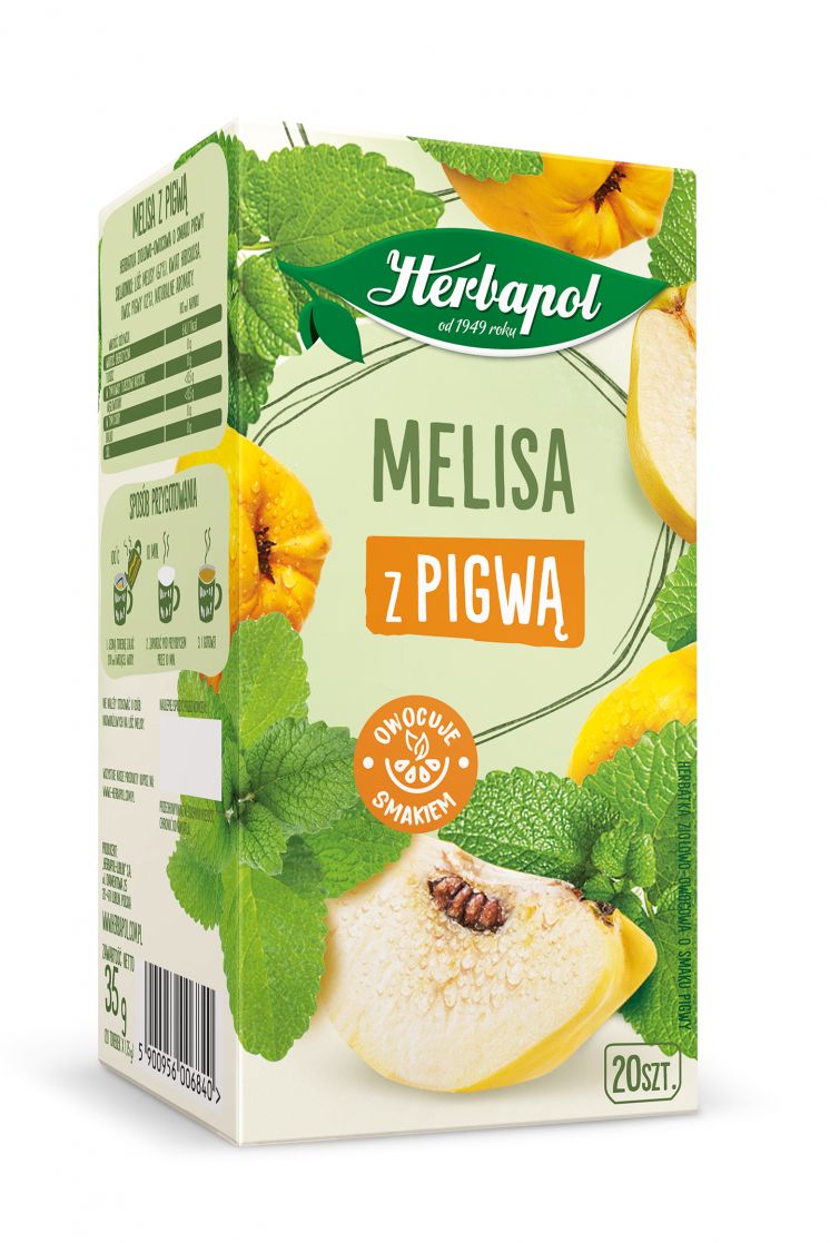 HERBAPOL HERBATA ZIOŁOWA MELISA Z PIGWĄ 20TB