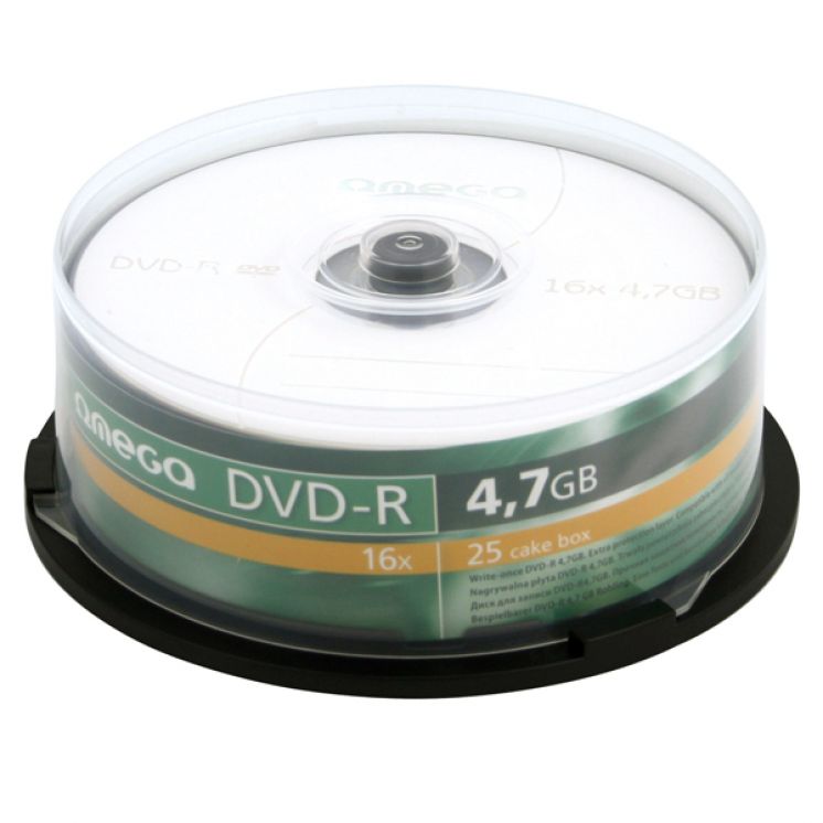 Płyta OMEGA DVD+R 4,7GB 16X CAKE (25) OMD1625+