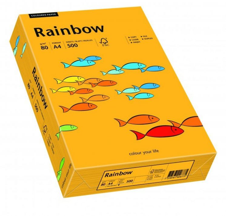 Papier kolorowy Rainbow a4 80g jasno pomarańczowy