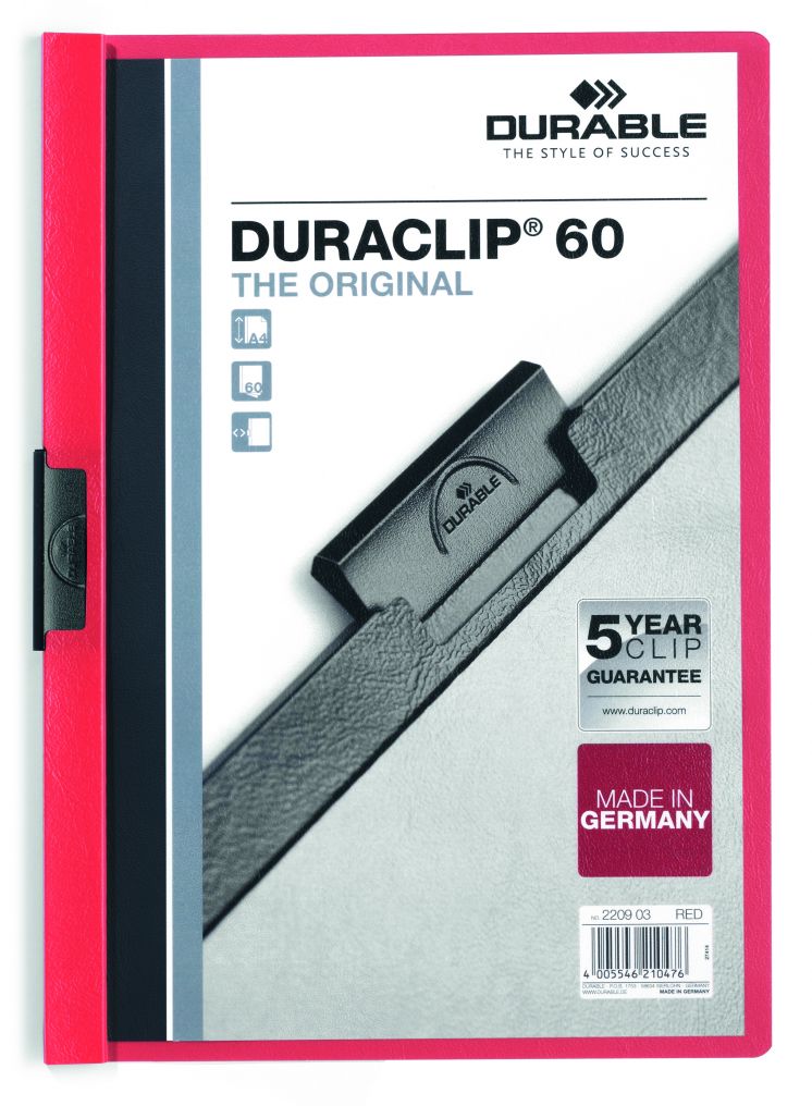 Skoroszyt DURABLE DURACLIP® Original 60 czerwony