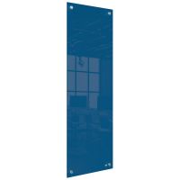 Mała podłużna szklana tablica suchościeralna Nobo Home 300x900mm, niebieska