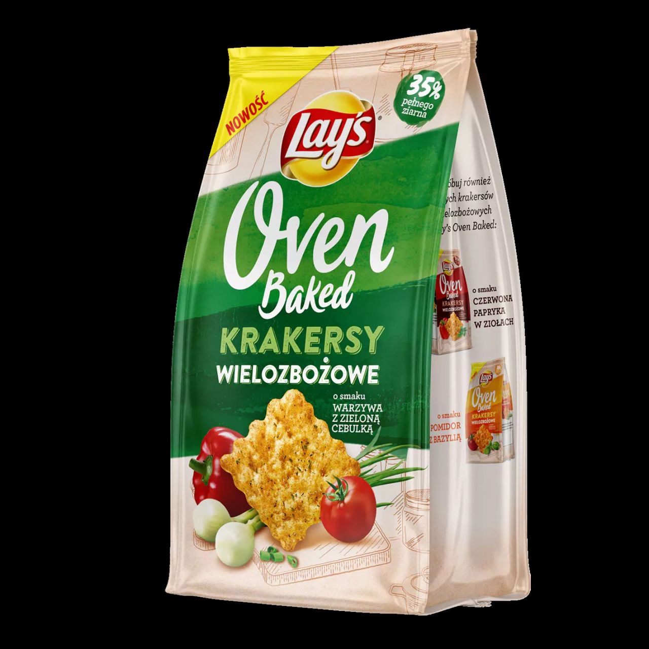 Krakersy wielozbożowe Lay’s Oven Baked warzywa z zieloną cebulką 80g