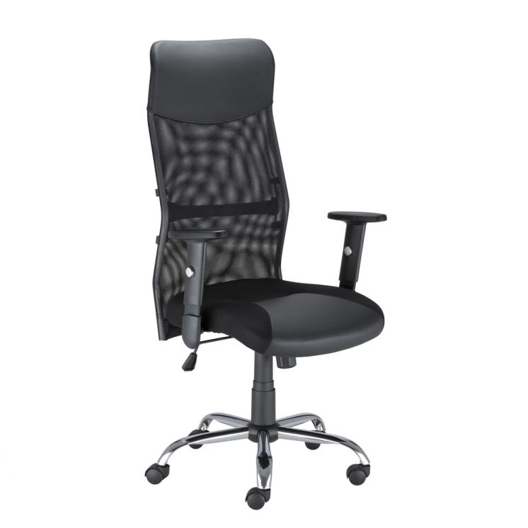 Krzesło obrotowe HIT R czarne (regulowane podłokietniki) Nowy Styl
