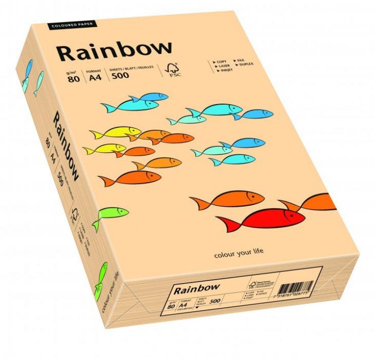 Papier kolorowy Rainbow a4 80g pastelowy łososiowy