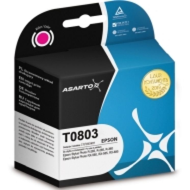 Tusz Asarto do Epson T0803 | R265/285/360/RX560/585/685 I magenta