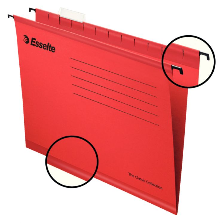 Teczki zawieszane Esselte A4, Pendflex standard, czerwony /25/