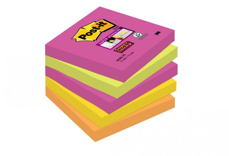 Bloczek samoprzylepny Post-it Super Sticky 76x76 neonowe 5x90 karteczek