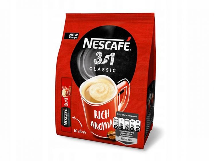 Kawa NESCAFE CLASSIC 3w1 rozpuszczalna 10 x paluszek 1,65g