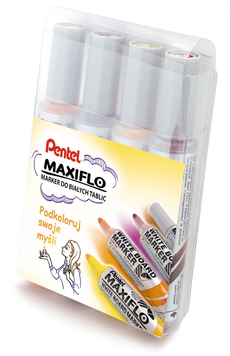Marker suchościeralny MAXIFLO (4) MWL5M-WA4EFGVPL PENTEL w etui