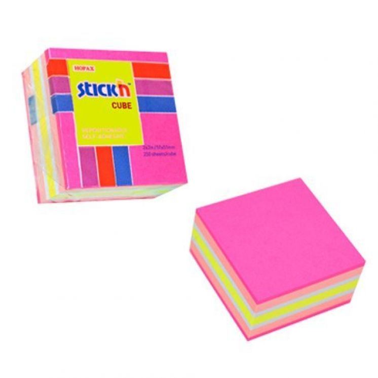 kostka samoprzylepna STICK&quot;N 51mmX51mm 250 kartek różowy mix neon i pastel