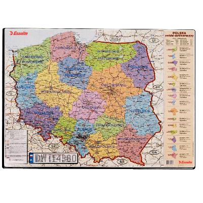 Podkładka na biurko z mapą Polski 500 x 650 mm ESSELTE