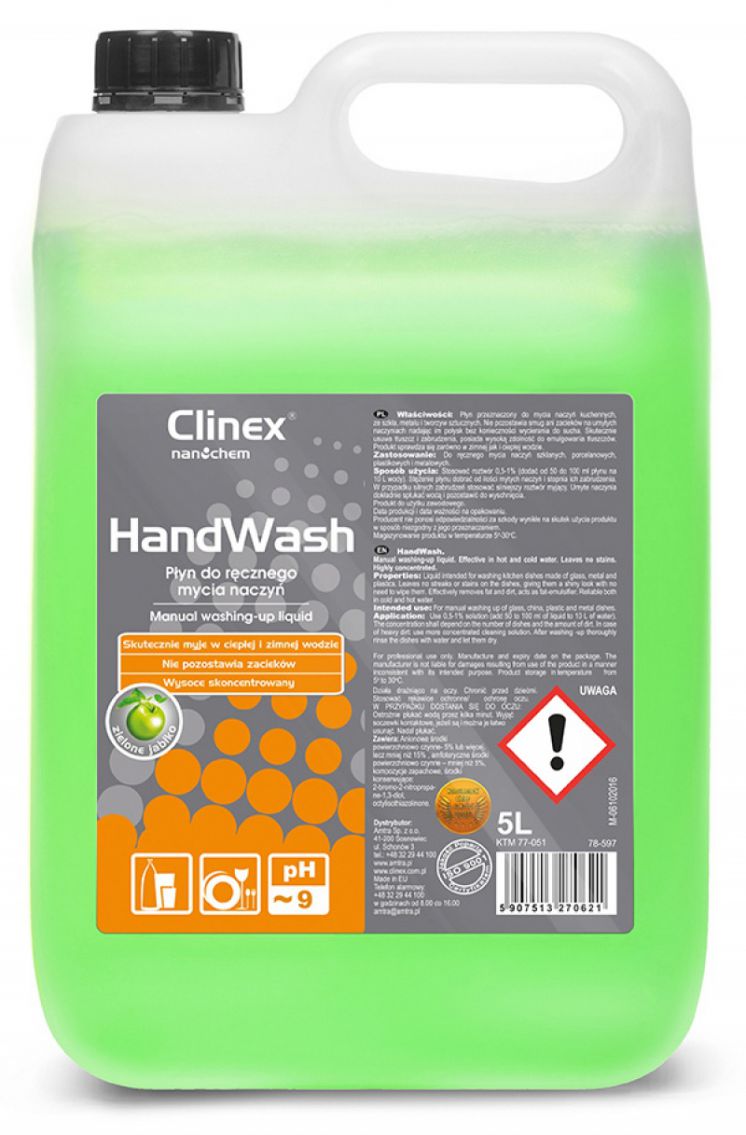 Płyn do ręcznego mycia naczyń CLINEX Hand Wash 5l