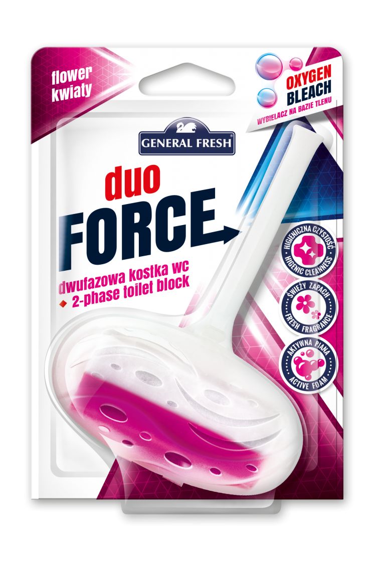 Kostka do WC GENERAL FRESH DUO FORCE dwufazowa zawieszka 40g KWIAT