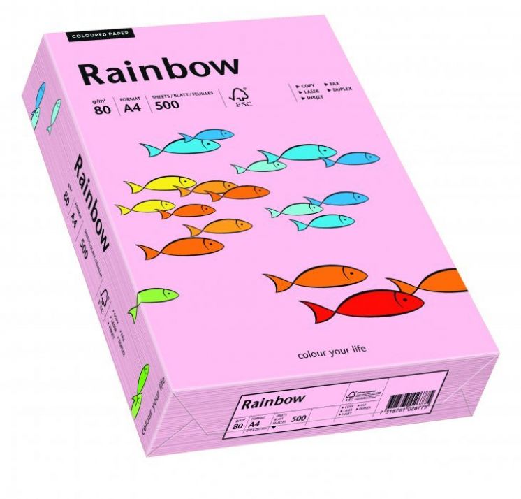 Papier kolorowy Rainbow a4 80g pastelowy jasno różowy