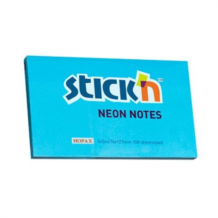 Notes Samoprzylepny 127mm x76mm  Niebieski Neonowy (12) 21213 Stick&#039;n