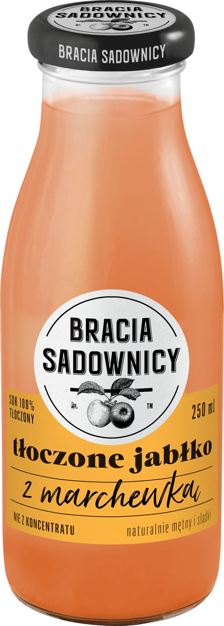 SOK TŁOCZONE JABŁKO Z MARCHEWKĄ BRACIA SADOWNICY 250ML /8/