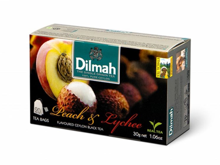 HERBATA DILMAH AROMATYZOWANA BRZOSKWINIA &amp; LYCHEE 20TB