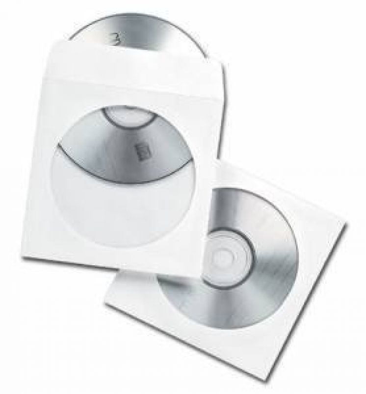 Koperty NC samoklejące CD SK białe 90g, okno okrągłe 1000szt.
